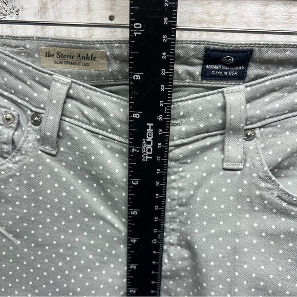 AG Adriano Goldschmied Jeans Womens 27 Stevie Ankle Slim Straight Gray Polka Dot - Picture 15 of 16